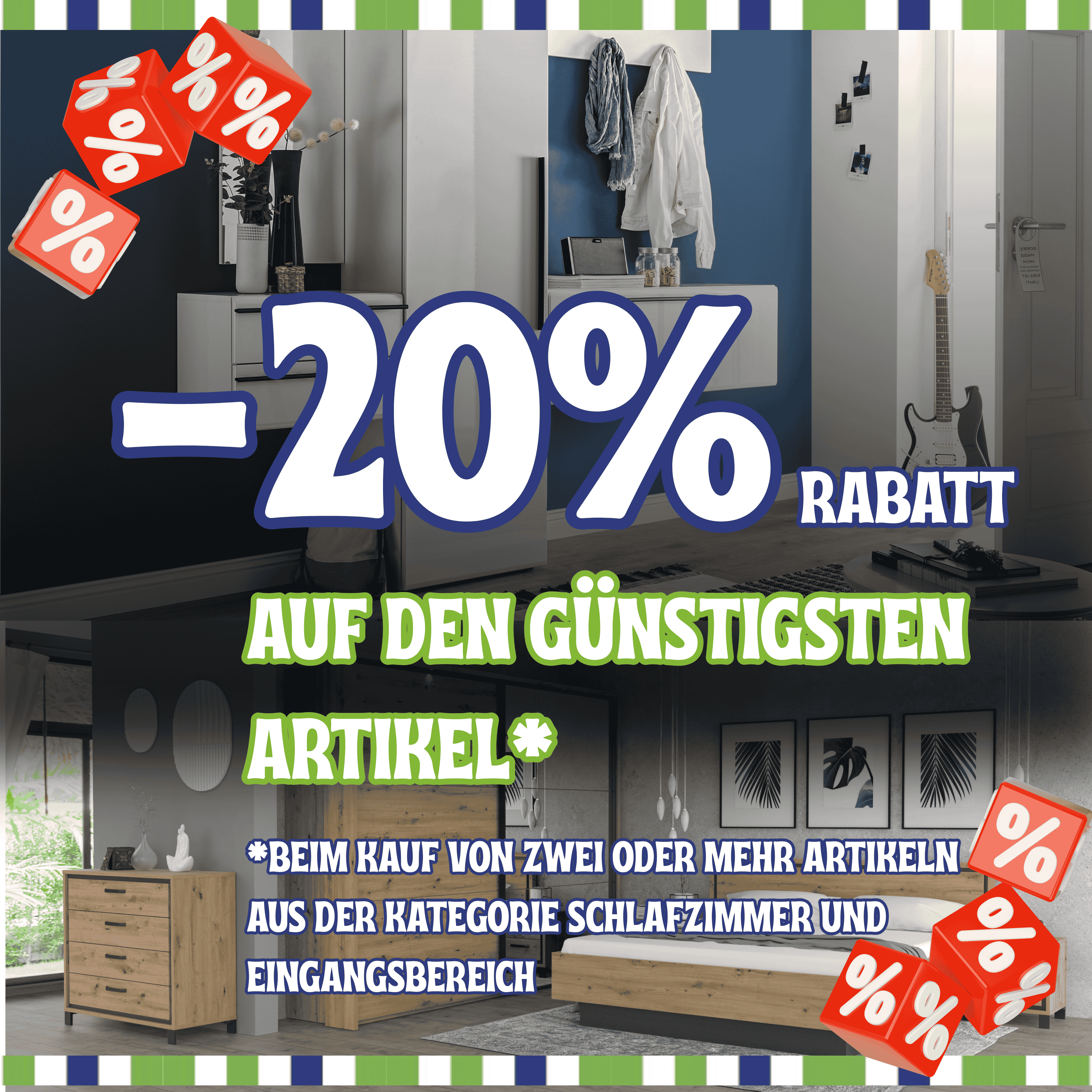 -20% Schlafzimmer & Eingang
